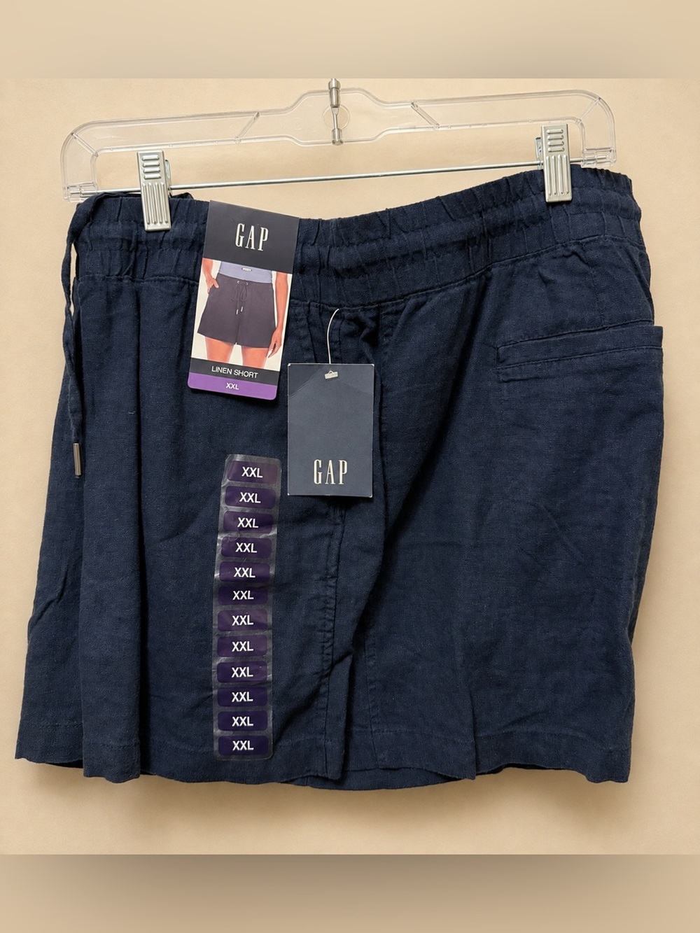 Gap Linen Shorts in Midnight Navy Pull On Drawstring